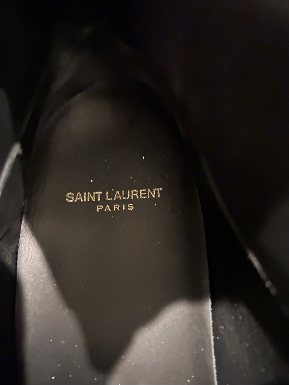 Yves Saint Laurent Black Suede High-Top Sneakers with Gold Eyelets - Picture 4 of 6